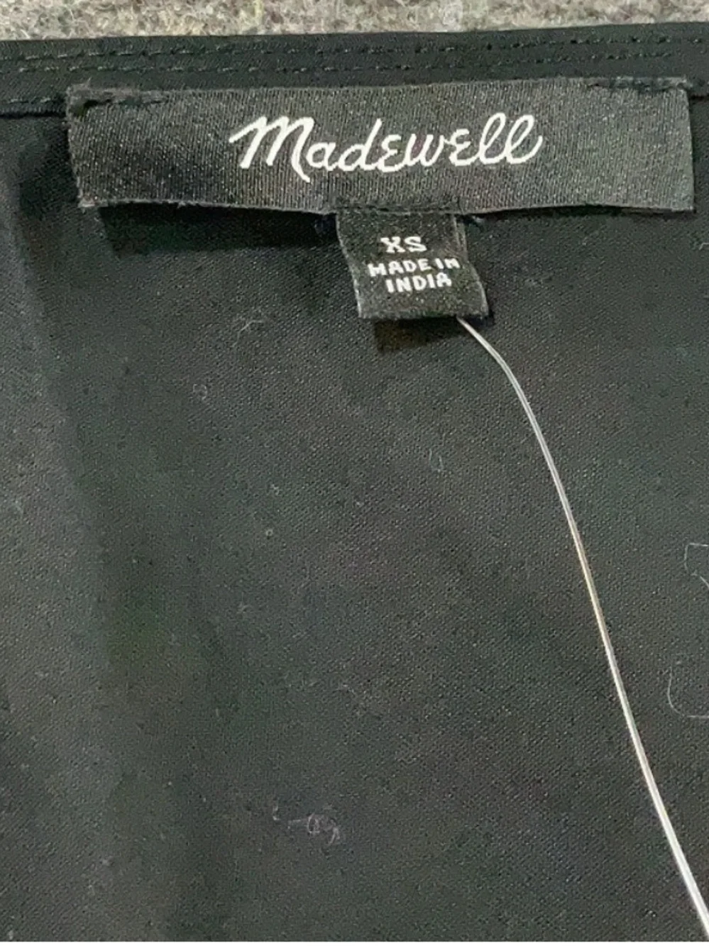 Madewell Black Puff Sleeve Square Neck Top Size XS